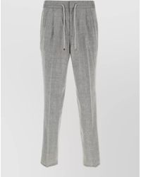 Brunello Cucinelli - Linen Blend Pleated Front Pants Back Pockets - Lyst