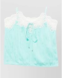 Chloé - Silk Lace-Trim V-Neck Sleeveless Camisole - Lyst
