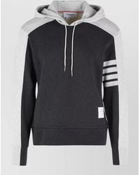 Thom Browne - Colorblock 4 Bar Cotton Hooded Sweatshirt - Lyst