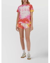 MSGM - Tie-Dye Cotton Short Shorts - Lyst