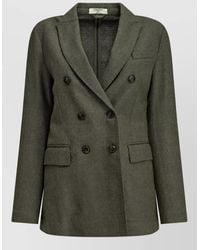Circolo 1901 - Wool Silk Double Breasted Coat - Lyst