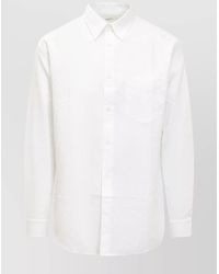 Cellar Door - Collared Shirt With Pocket And Long Sleeves - Lyst