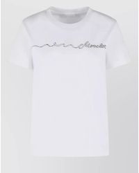 Moncler - Logo Cotton T-Shirt Crew Neck Graphic - Lyst