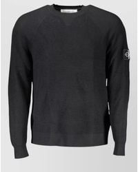 Calvin Klein - Wool Waffle-Knit Long-Sleeve Crew-Neck Sweater - Lyst