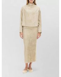 Alysi - Velvet Skirt High Waist Side Slit - Lyst