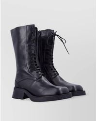 Miista - Laced Chunky Heel Mid-Calf Boots - Lyst