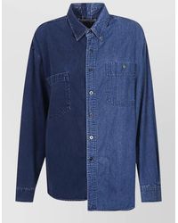 E.L.V. Denim - Denim Shirt Dual Tone Long Sleeves Pocket - Lyst