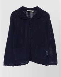 DUNST - Linen Cotton Blend Cardigan Collared Design - Lyst