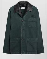Miu Miu - Jacket Contrast Collar Front Pockets Design - Lyst