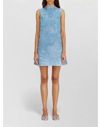 DIESEL - Knee Length Dress Denim Texture Open Back - Lyst