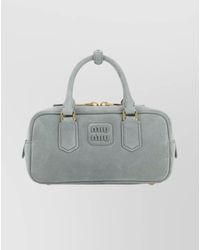 Miu Miu - Suede Arcadie Handbag Top Handles - Lyst