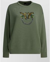 Pinko - Crew Neck Long Sleeve Embellished Knit Top - Lyst