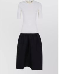TOTEME - Wool Short-Sleeve Crew-Neck Knee-Length Dress - Lyst