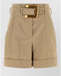 Balmain - Anthem Tailored Shorts Belt Loops Buckle - Lyst