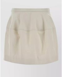 Loewe - High Waist Cotton Blend Pleated Skirt - Lyst