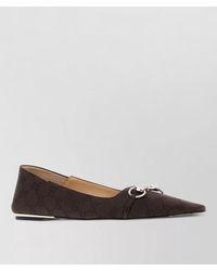 Gucci - Gg Fabric Loafers Pointed Toe Metal Detail - Lyst
