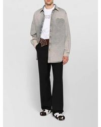 Moschino - High Waist Wide Leg Pleated Pants - Lyst