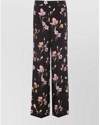 Twinset - Floral Print Pants Elasticized Waist Wide Leg - Lyst
