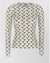 Marine Serre - Moon Print Slim-Fit Long-Sleeve Top - Lyst