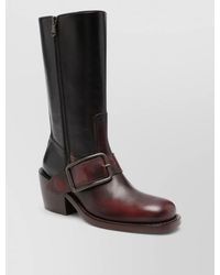 Dries Van Noten - Leather Square Toe Boots - Lyst