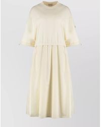 Moncler - Cotton Ribbed Midi Dress - Lyst