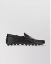Tod's - Leather Penny Strap Loafers With Pebble Sole - Lyst