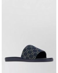 Gucci - Denim Slide Sandals Open Toe Design - Lyst