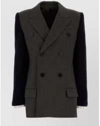 Jean Paul Gaultier - Double-Breasted Wool Blend Blazer Pockets - Lyst