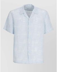 120% Lino - Geometric-Print Short-Sleeve Shirt - Lyst