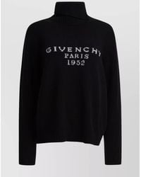 Givenchy - Wool Cashmere Logo-Print Ribbed Turtleneck Jumper - Lyst