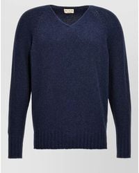 Ma'ry'ya - V Neck Fine Knit Long Sleeve Sweater - Lyst
