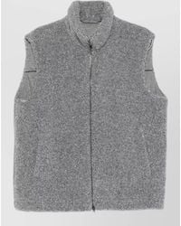 Herno - High Collar Sleeveless Textured Vest Side Pockets - Lyst
