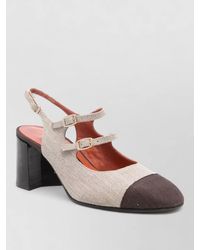 CAREL PARIS - Papaya Slingback Pumps Almond Toe Block Heel - Lyst