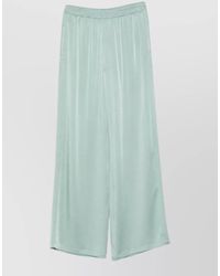 Fabiana Filippi - Satin Wide Leg Trousers Side Pockets - Lyst