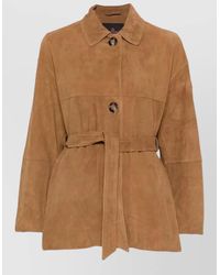 Peuterey - Machuca Suede Jacket Belted Waist Design - Lyst