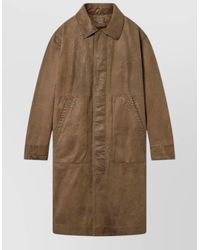 Golden Goose - Trench Coat Waxed Twill Leather - Lyst