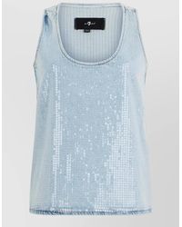 7 For All Mankind - Denim Sleeveless Top - Lyst