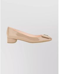 Roger Vivier - Block Heel Ballerina Shoes With Square Buckle - Lyst