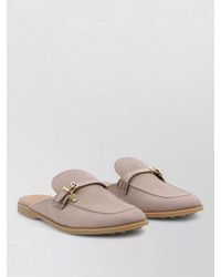 Tod's - Loafers Flat Sole Tone Hardware Round Toe - Lyst