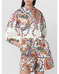 Etro - Button Detail High Waist Mini Shorts - Lyst