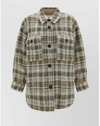 Isabel Marant - Wool Blend Checked Shirt Jacket - Lyst