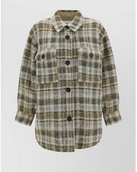 Isabel Marant - Checked Wool Blend Shirt Jacket - Lyst
