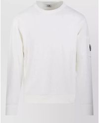 C.P. Company - Crewneck Fleece Sweatshirt Arm And Front Pocket - Lyst