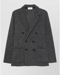 Lardini - Wool Chevron Double-Breasted Jacket - Lyst