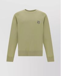 Maison Kitsuné - Cotton Oversized Crew Neck Long Sleeve Sweatshirt - Lyst