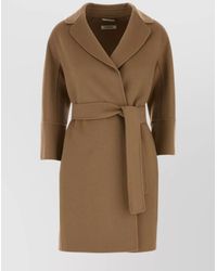 Max Mara - Virgin Wool Belted Short Coat - Lyst