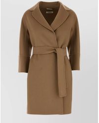 Max Mara - Virgin Wool Belted Short Coat - Lyst