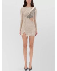 Self-Portrait - Rhinestone Mini Dress Asymmetric Cut Out Design - Lyst