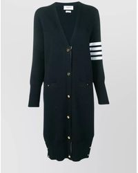 Thom Browne - Wool Fine-Knit Long V-Neck Cardigan - Lyst