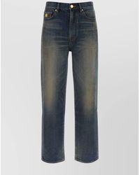 Versace - Straight Leg Denim Jeans With Faded Effect And Five-Pocket Design - Lyst